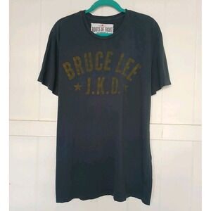 Roots Of Fight Bloodlines T-Shirt Bruce Lee J.K.D Faded Tee Men's XL Navy SS